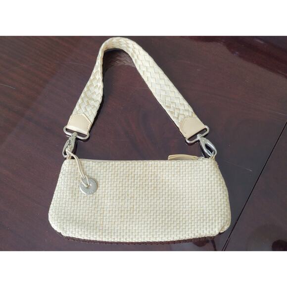 The Sak Small Nylon Woven‎ Cream Bag With Detachable Strap Clutch Or Shoulder - Picture 7 of 9